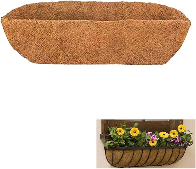 1 Pcs Trough Coco Liner 48 inch Wall Planter Replaceable Coco Liner for Window Box, Fence Flower Baskets HHTHH