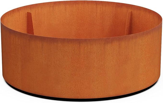 PLANTERCRAFT Corten Steel Metal Planter Box, Round Sizes, Modern Garden Steel planters for Commercial and Residential Outdoor Use. Plantercraft