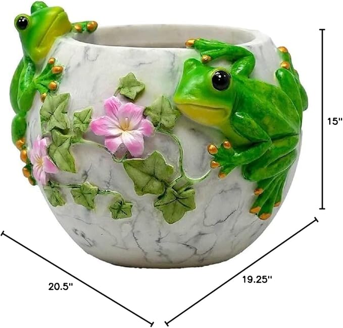 Spoontiques Frogs Flower Pot, Home Décor, Tabletop Decoration, Vase Window Décor, Indoor Outdoor Décor Spoontiques