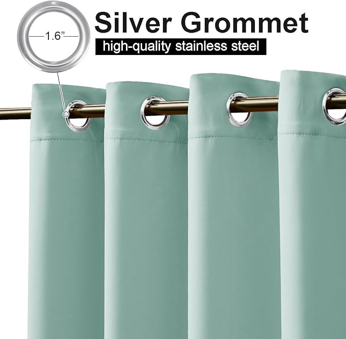 NICETOWN Outdoor Curtains for Patio Waterproof 95 inches Long 2 Panels, Thermal Insulated Sun Blocking Outdoor Drapes Privacy for Porch & Gazebo, UV Protection Outdoor Privacy Shades, Aqua Blue NICETOWN