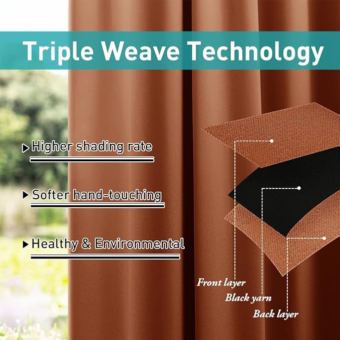 NICETOWN Outdoor Curtain for Patio Windproof, Thermal Insulated Rustproof Steel Top and Bottom Grommet Blackout Festival Decor Drape, Waterproof & Keep Privacy, Mecca Red, 1 Panel, W52 x L95 NICETOWN