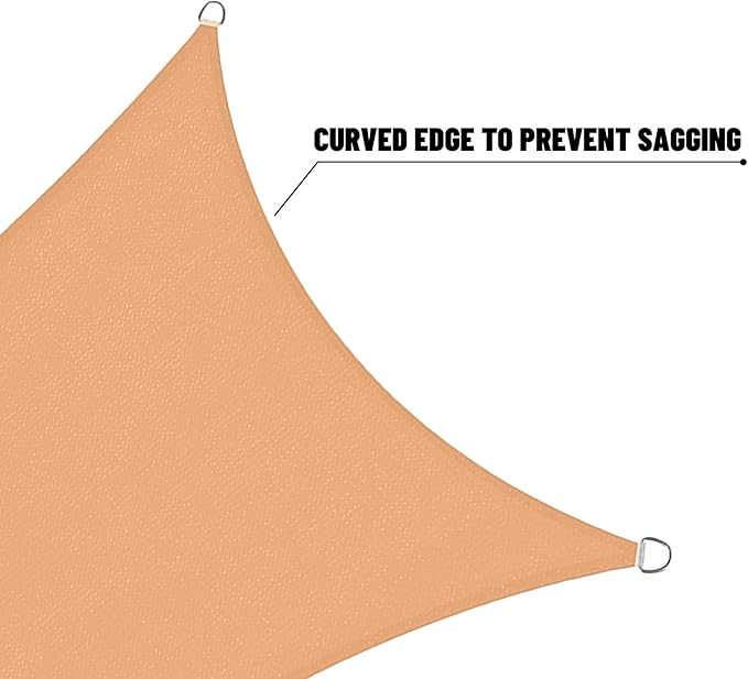 SUNNY GUARD Custom Size 7'x14'x15.7'Peach Fuzz Sun Shade Sail Right Triangle UV Block Shade for Backyard Yard Patio Deck Garden(Customized) SUNNYGUARD