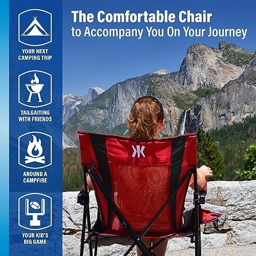 Kijaro Dual Lock Portable Camping Chair - Versatile Folding Sports and Outdoor Chair for Lawn - Locks Position - Ionian Turquoise Kijaro
