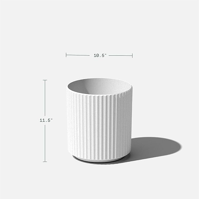 Veradek Demi Series Round Planter for Porch, Patio, Backyard | Durable Plastic-Stone Composite Material | Modern Décor for Tall Plants, Flowers VeradekOutdoor