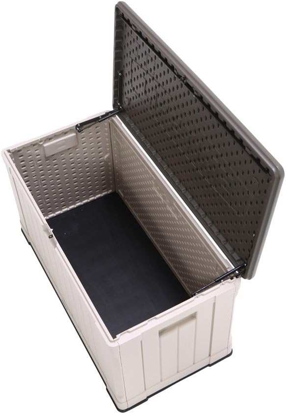 LIFETIME 60186 Heavy-Duty Outdoor Storage Deck Box, 116 Gallon, Desert Sand/Brown Lifetime