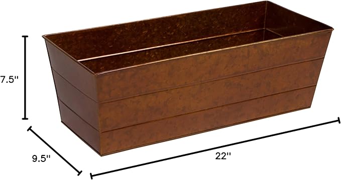 22" Galvanized Window Box Flower Planter by Trademark Innovations Trademark+Innovations