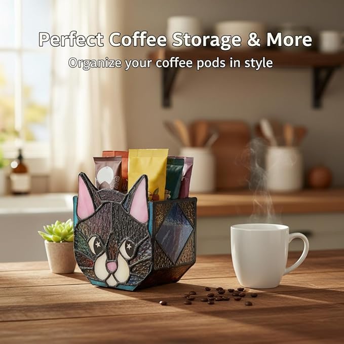Star Black Cat Decorative Flower Pot, Handcrafted Ceramic Planter with Star Eyes, Modern Home Garden Decor Entlityful