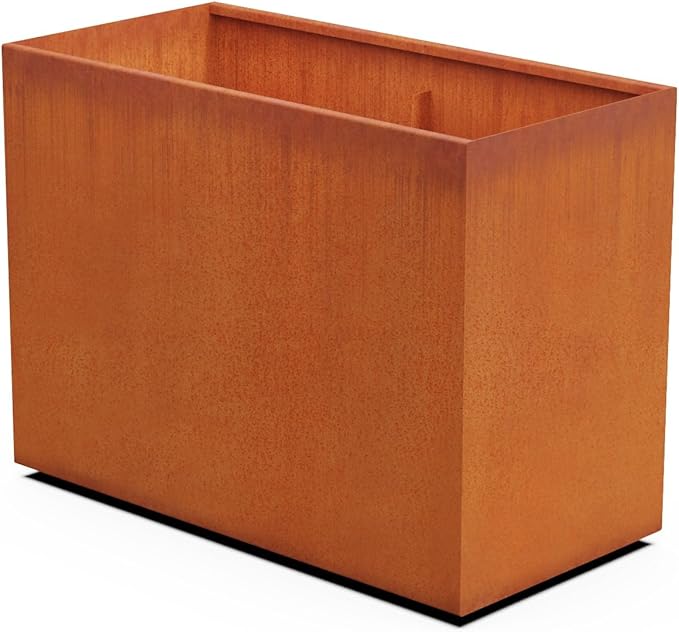 Plantercraft Large Rectangular Planters for Outdoor Plants | 48x24x36 Extra Large Corten Steel Planter Box for Patio & Garden | Heavy Duty Metal Planter for Privacy Screen Plantercraft