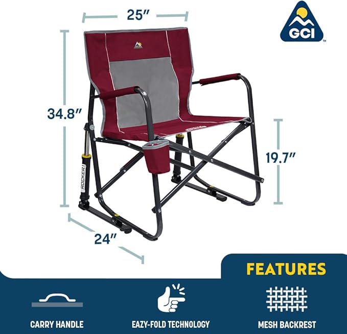 GCI Outdoor Freestyle Rocker Outdoor Rocking Chair with Beverage Holder GCIOUTDOOR