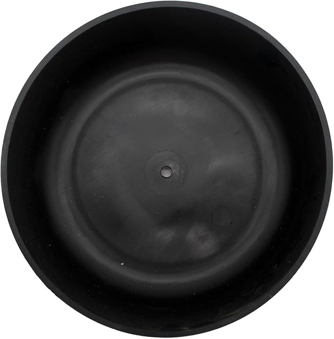 The HC Companies 8 Inch Round Plastic Succulent Capri Bowl Decorative Indoor Flower Succulent Planter Pot with Drain Plug Hole, Faux Concrete Color (2 Pack) TheHCCompanies
