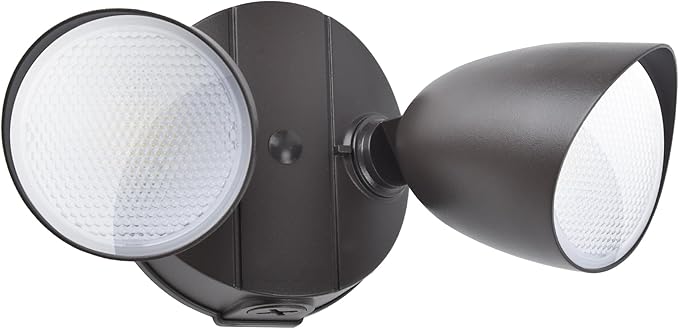 LUTEC 3500 Lumen 32 Watt 28 LED Dual-Head Floodlight Outdoor, Full Metal Design, Waterproof Exterior Security Wall Light for Patio, Garden, Yard-Brown LUTEC