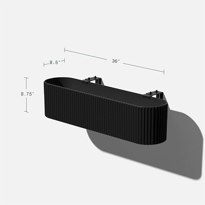 Veradek Demi Series Railing Planter - Hanging Planter Box for Windowsill/Balcony | Plastic-Stone Composite w/Railing Bracket | Modern Décor for Flowers VeradekOutdoor