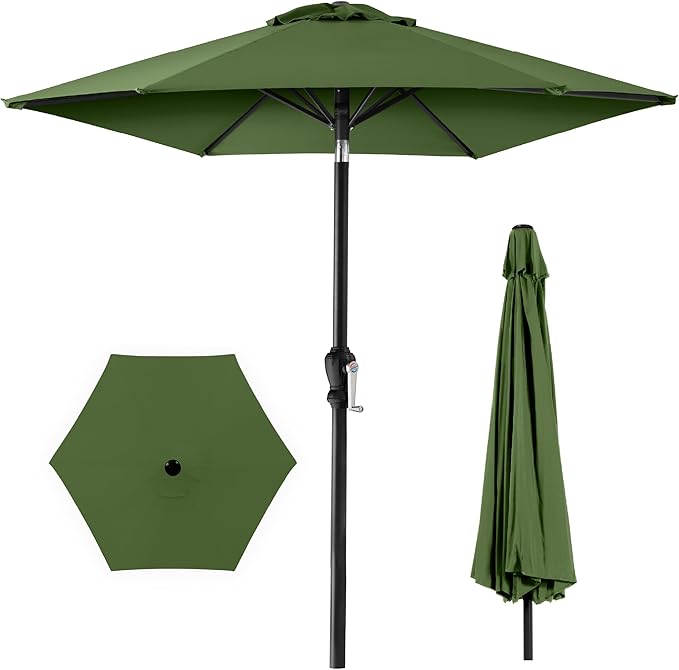 Best Choice Products 10ft Outdoor Table Compatible Steel Polyester Market Patio Umbrella w/Crank and Easy Push Button Tilt BestChoiceProducts