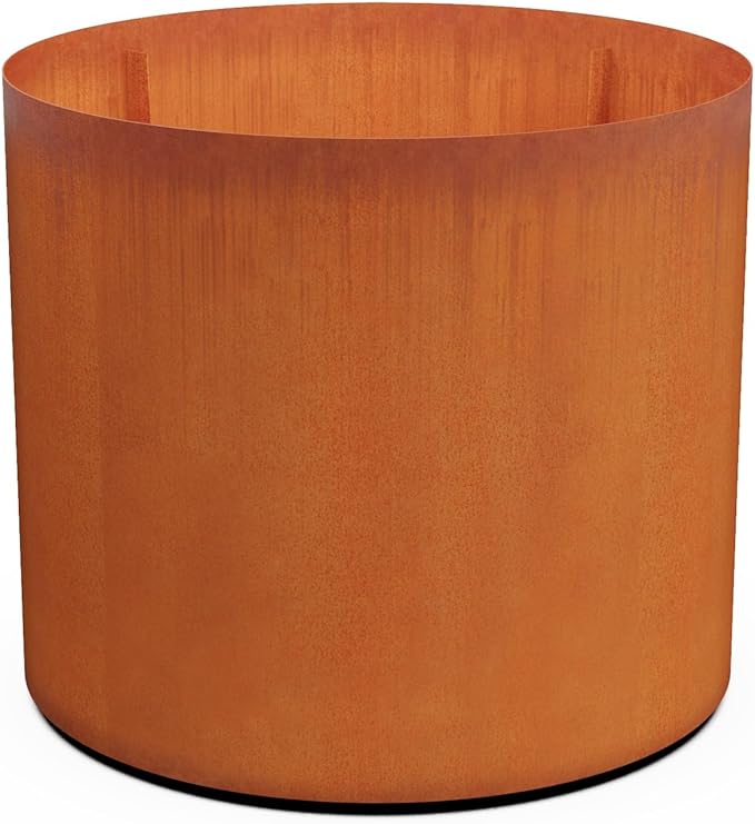 PLANTERCRAFT Corten Steel Metal Planter Box, Round Sizes, Modern Garden Steel planters for Commercial and Residential Outdoor Use. Plantercraft