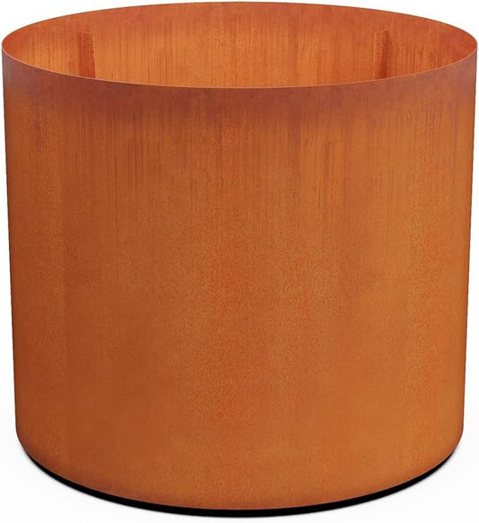 PLANTERCRAFT Corten Steel Metal Planter Box, Round Sizes, Modern Garden Steel planters for Commercial and Residential Outdoor Use. Plantercraft