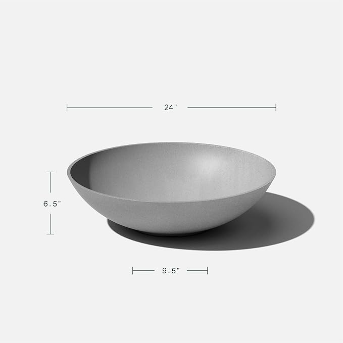 Veradek Mason Series Lane Bowl Planter| for Indoor or Outdoor Tabletops/Gardens |Made from Plastic-Stone Composite with Drainage Holes|Modern Décor for Flowers, Succulents, Small Plants VeradekOutdoor