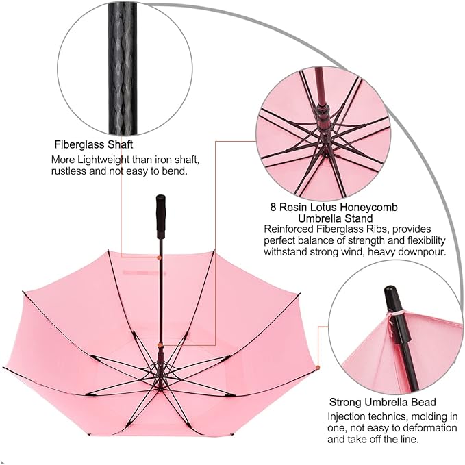G4Free 47/54/62/68/72 Inch Automatic Open Golf Umbrella Oversize Extra Large Double Canopy Vented Windproof Waterproof Stick Umbrellas G4Free