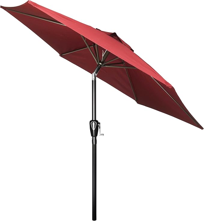 Simple Deluxe 9' Patio Umbrella Outdoor Table Market Yard Umbrella with Push Button Tilt/Crank SimpleDeluxe