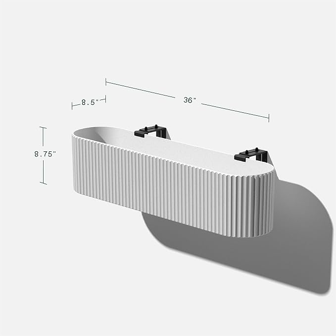 Veradek Demi Series Railing Planter - Hanging Planter Box for Windowsill/Balcony | Plastic-Stone Composite w/Railing Bracket | Modern Décor for Flowers VeradekOutdoor