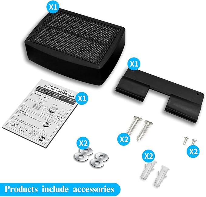 (Set of 2) Solar Power Deck LED Light Clip-On Yard Security Sign Spotlight (Large Capacity Battery, Max14 Hours Working) OOSSXX