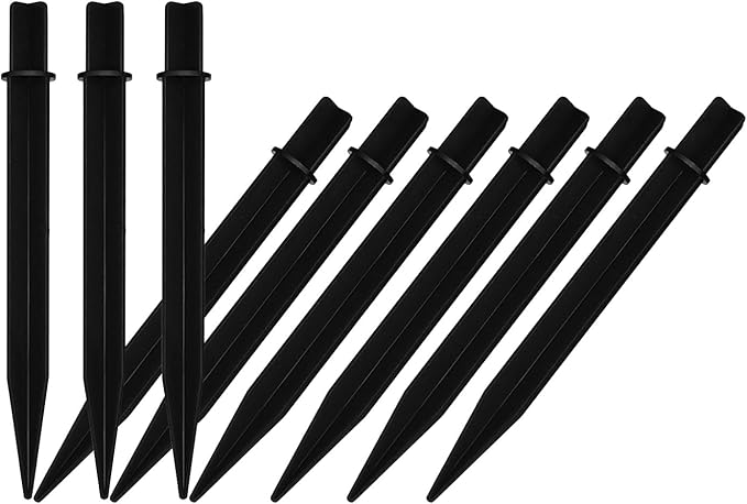 9 Pack Solar Light Stakes Replacement (Fit for Pole Inner Diameter 0.83 inch), Flickering Flame ABS Reinforced Ground Spikes, Candy Cane Spikes for Outdoor Christmas Landscape Garden Deco Rootora
