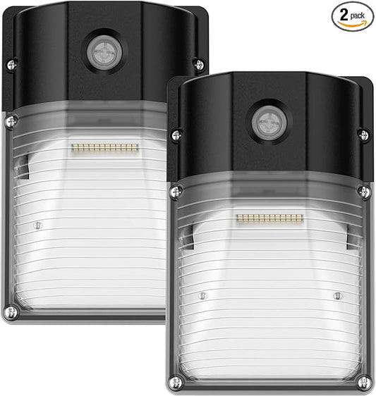 30W LED Wall Pack Light with Dusk to Dawn Sensor, 3600LM, 5000K Daylight, 120Vac Led Porch Lights, IP65 Waterproof Outdoor Security Lighting for Garage Warehouse Garden, ETL Certified, 2 Pack JC-LGL