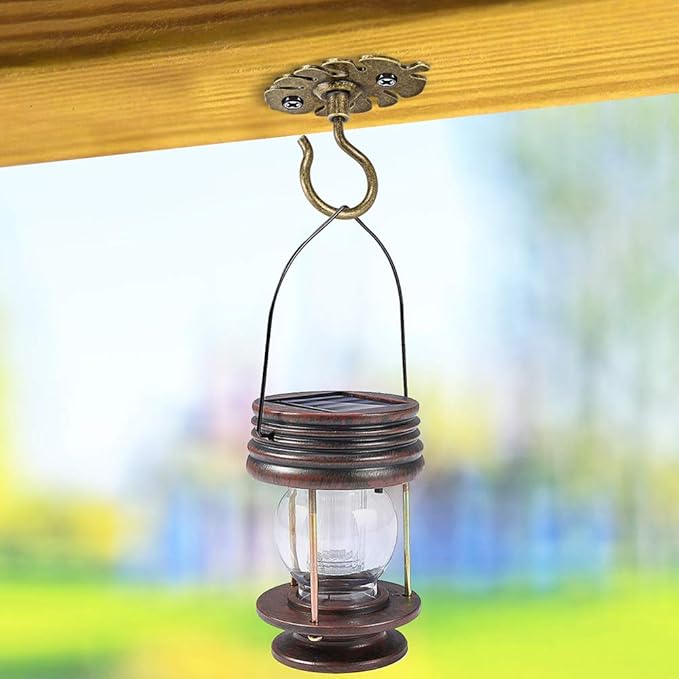 Dolibest Wall Mount Ceiling Hooks,Plant Hooks for Ceiling Metal Plant Bracket Iron Wall Mount Lanterns Hangers Hooks for Hanging Plants Lights, Outdoor Wire, Fairy Lights, Wind Chimes, Bronze(2PCS) Dolibest