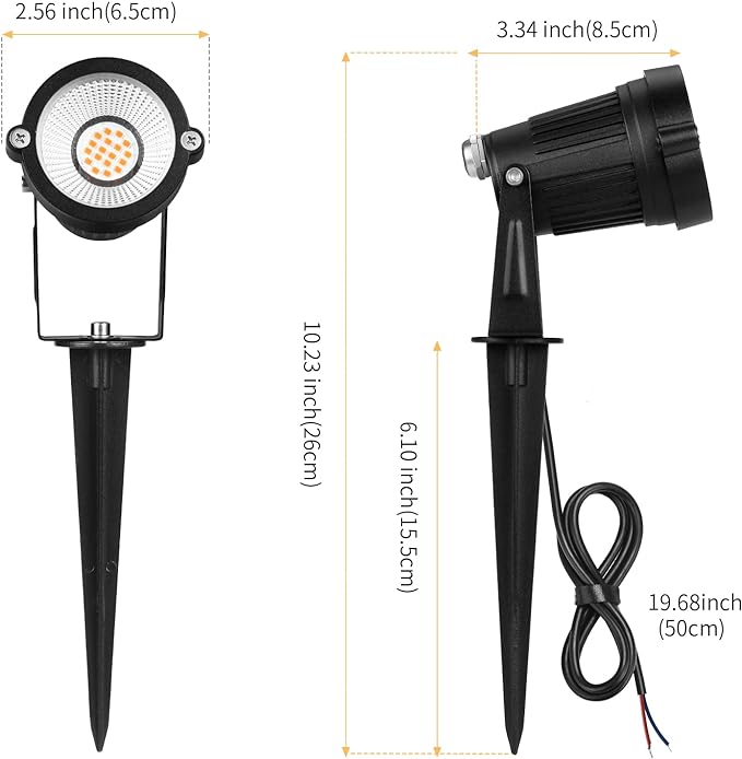 Low Voltage Landscape Lights Outdoor: 7W 700LM LED Landscape Lighting with Connectors for Tree Garden Yard Pathway | 12V 24V Warm White 2700K Spotlights | IP65 Waterproof | 6 Pack REEGOLD