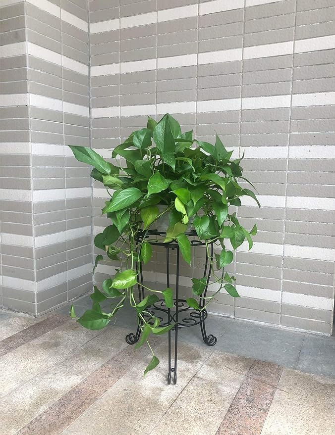 11.8 inches Diameter Tall Metal Plant Stand for Indoor or Outdoor,Heavy Duty Flower Pot Stand Rack Holds Big Heavy Plants,Black (18.9 INCHES TALL) TREEZITEK