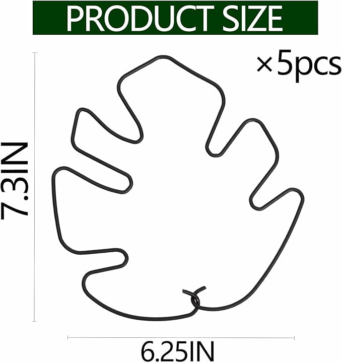 5PCS Monstera Plant Stem Support -7.3*6.25IN Adjustable Metal Stake for Climbing Plants, Durable Garden Support with Gentle Grips, Ideal for Indoor & Outdoor Use, Ideal Gift for Plant Lovers Yohsnor