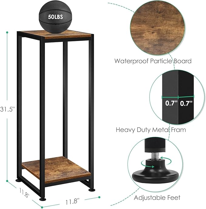 2-Pcak Plant Stand Indoor, 31.5'' Tall Wood Plant Stands Heavy Duty Pedestal Stand for Indoor Outdoor, Modern Corner Flower Stand for Patio, Living Room, Balcony Lilybud--lily