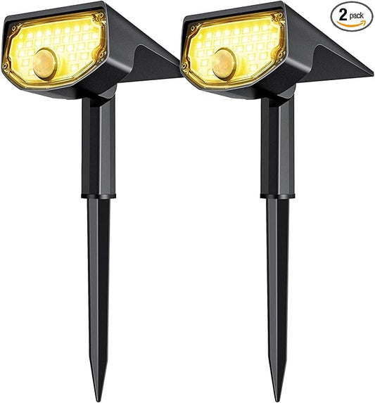 AloftSun Solar Motion Sensor Outdoor Lights,Waterproof Motion Sensor Spot Lights- 30 LED/3 Modes Solar Powered Spotlights,Landscape Lighting for Yard and Garden,Warm White,2 Pack AloftSun