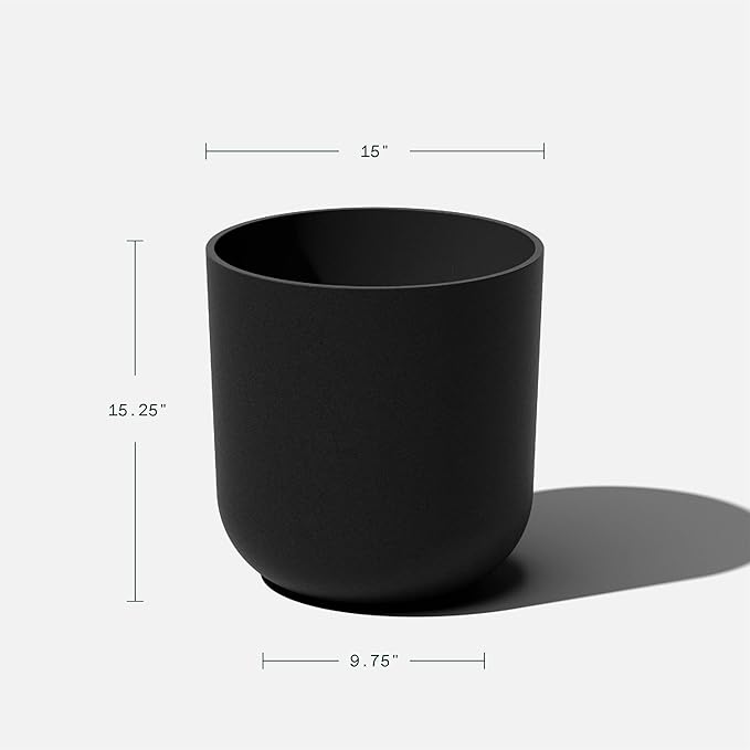 Veradek Mason Series Lima Planter - Round Planter for Indoor or Outdoor Porch/Garden | Made from Plastic-Stone Composite with Drainage Holes | Modern Décor for Succulents, Flowers, Small Plants VeradekOutdoor