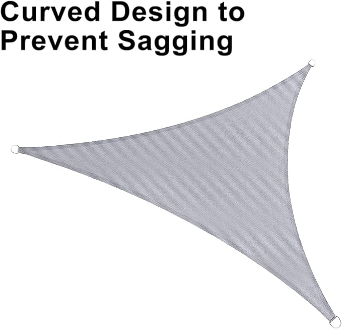 LOVE STORY Custom Size 13'x13'x18.4' Silver Grey Sun Shade Sail Triangle Sunshade Fabric Awning Canopy for Patio Backyard Carport Pergola (Customized) LOVESTORY