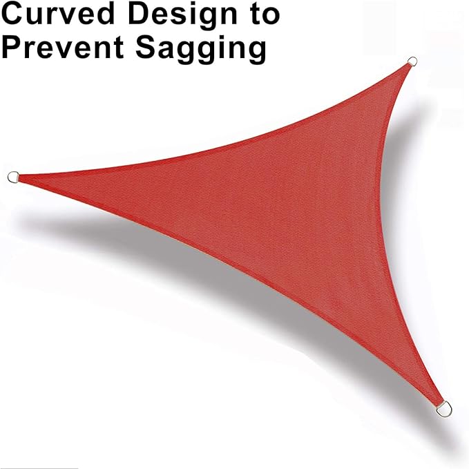 LOVE STORY Custom Size 9'x9'x9' Terra Red Sun Shade Sail Triangle Sunshade Fabric Awning Canopy for Patio Backyard Carport Pergola (Customized) LOVESTORY