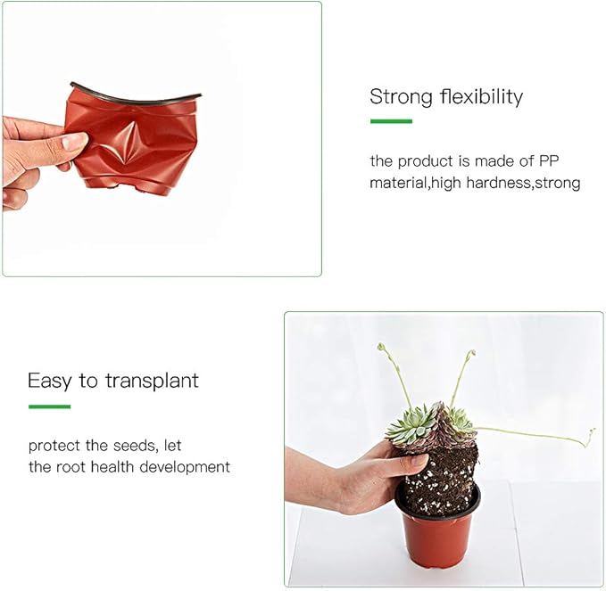 JERIA 100-Pack 4 Inch Plastic Plant Nursery Pots Come with 100 Pcs Plant Labels, Seedling Flower Plant Container and Seed Starting Pots JERIA