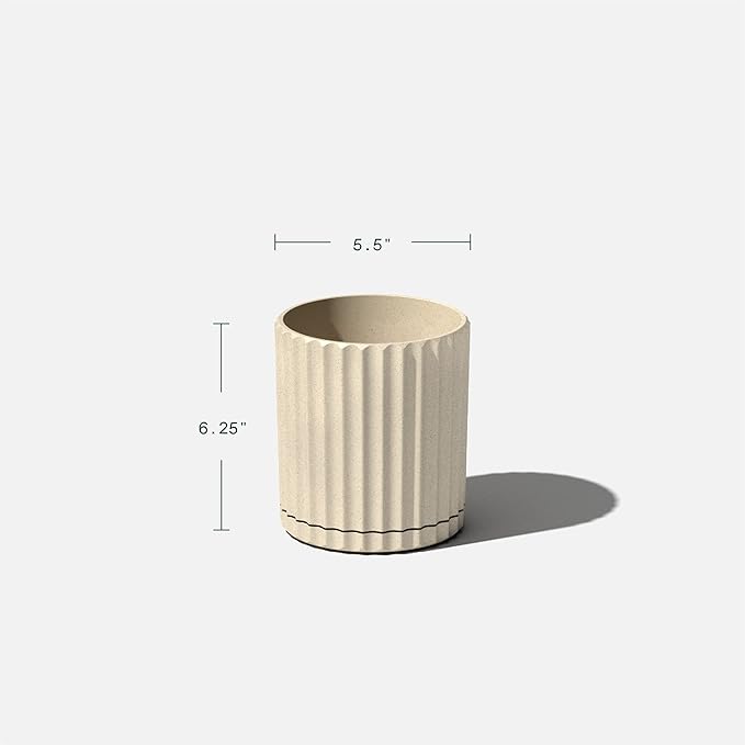 Veradek Demi Series Demi 6" Planter w/Tray - Sand, 2 Pack VeradekOutdoor