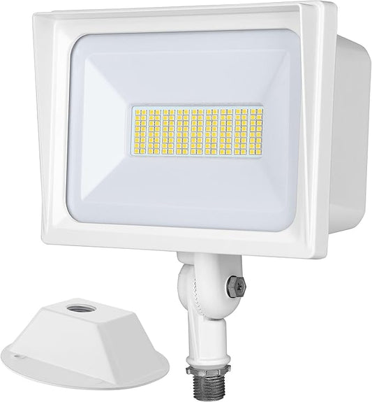 DEWENWILS 65W LED Flood Light Outdoor, 6670 LM Super Bright(500W Equivalent) IP65 Waterproof Knuckle Mount LED Security Light, 5000K Daylight Flood Light for Garden, Yard, Garage, UL Listed, White DEWENWILS