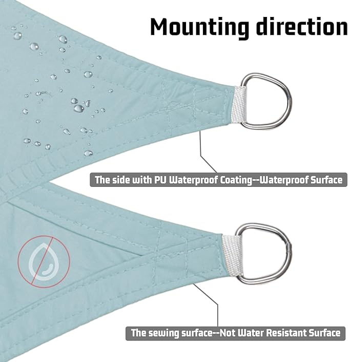 LOVE STORY Waterproof 6.5' x 10' Rectangle Sky Blue Sun Shade Sail Cannoy UV Resistant for Outdoor Patio Garden Backyard (We Make Custom Size) LOVESTORY