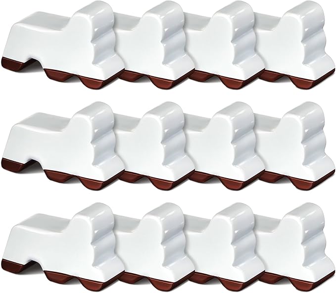 Kigeli 12 Pcs Resin Pot Feet for Outdoor Planters 3 Inch Long 1.5 Inch Tall Flower Handmade Elevator Plant Feet Frost Proof Lifter for 14-20 in Pot(White) Kigeli