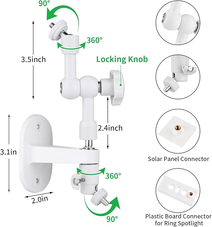 ALERTCAM 2-in-1 Wall Mount for Solar Panel, Stick Up Cam Battery, Spotlight Cam and Spotlight Cam Plus/Pro(Battery), Adjustable Angle to Get Maximum Sunlight for Your Solar Panel ALERTCAM