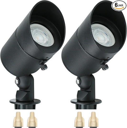 Lumina Lighting® 4W Landscape Lighting 12V Landscape Lights Low Voltage Landscape Spotlights Warm White Waterproof Outdoor Replaceable LED Bulb for Garden, Lawn, Porch, Patio and Yard(Black, 2-Pack) LuminaLighting%C2%AE