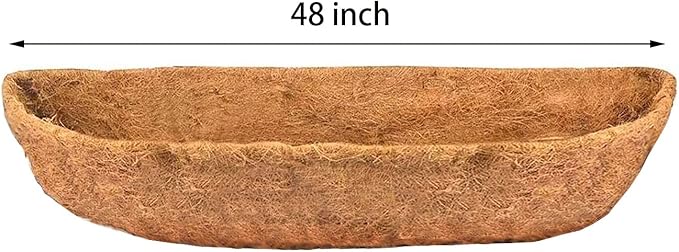 2pcs 48" Garden Coconut Planter Liners Preformed Window Box Liners Natural Trough Coco Liner Coir Mats (48 inch) boUod