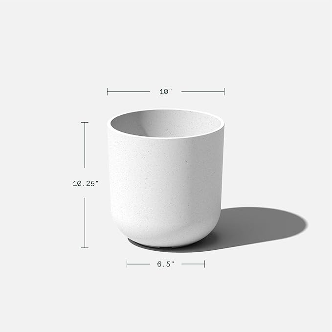 Veradek Mason Series Lima Planter - Round Planter for Indoor or Outdoor Porch/Garden | Made from Plastic-Stone Composite with Drainage Holes | Modern Décor for Succulents, Flowers, Small Plants VeradekOutdoor