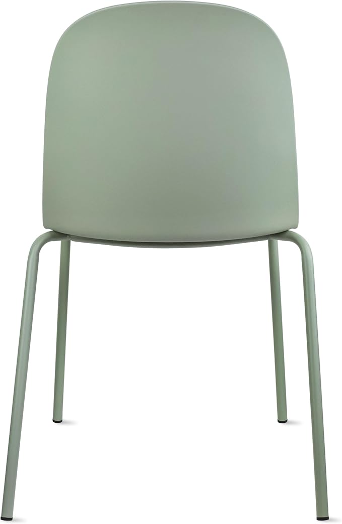 2xhome Modern Stackable Armless Dining Chair | Plastic Shell Seat with Metal Legs | Indoor or Outdoor Use | Home Kitchen Patio (1, Green, No Padding) 2xhome