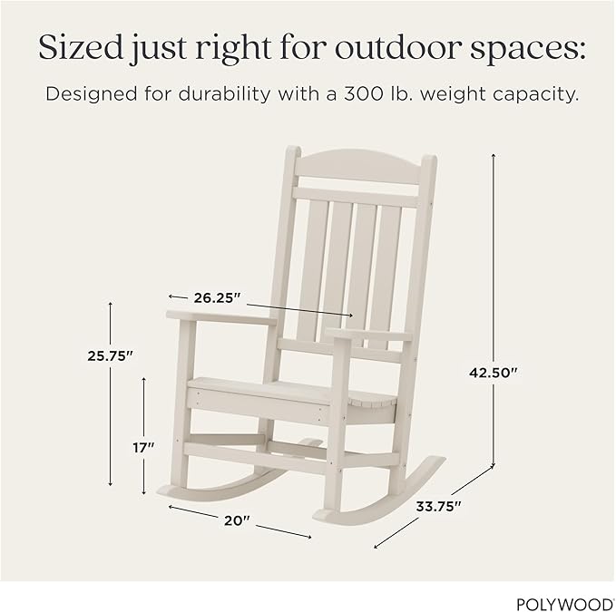 POLYWOOD Presidential Rocking Chair in Sand POLYWOOD