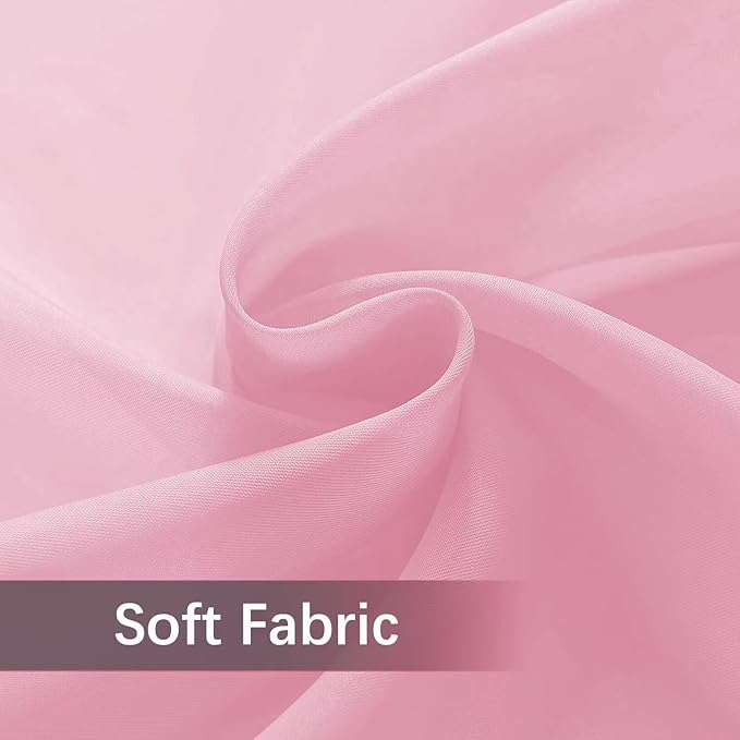 SpaceDresser Waterproof Outdoor Sheer Curtains for Patio - 4 Panels Rod Pocket Indoor Voile Sheer Curtain for Living Room,52W x 120L inch,Light Pink SpaceDresser