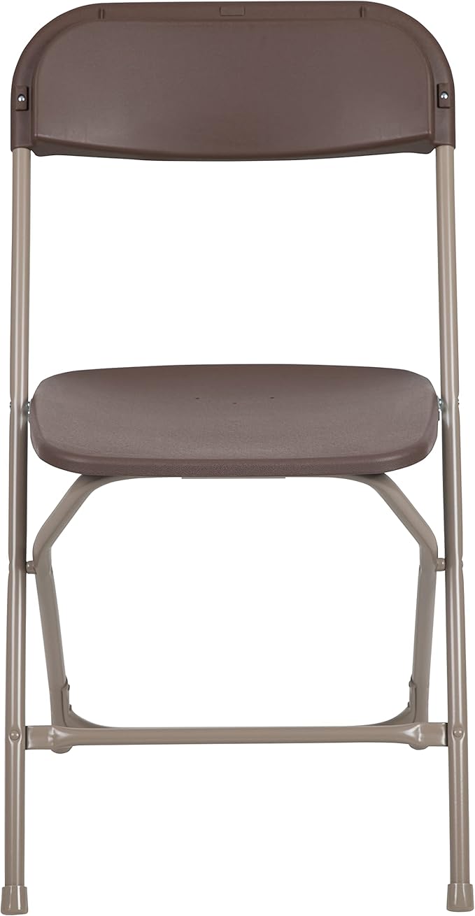 Flash Furniture Hercules Series Plastic Folding Chair - Brown - 4 Pack 650LB Weight Capacity Comfortable Event Chair-Lightweight Folding Chair FlashFurniture