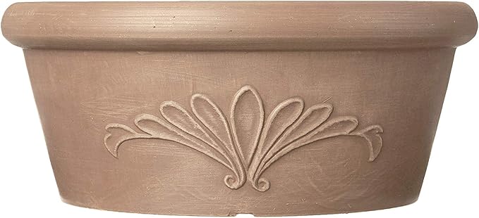 Arcadia Garden Products PSW TA30TP Plastic/Stone/Wood Composite Bulb Pan – No Drainage Hole (Drillable), Planter Bowl for Succulents, Bonsai, Fairy Gardens, Herbs,12-Inch, Taupe PSW