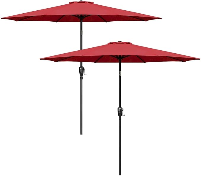 Simple Deluxe 9' Patio Umbrella Outdoor Table Market Yard Umbrella with Push Button Tilt/Crank SimpleDeluxe